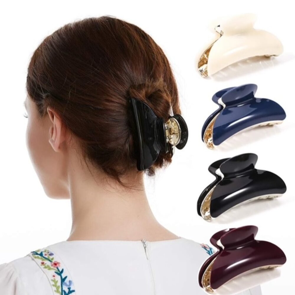 NEW 4PCs of Hair Claw Double Grip Teeth Clips for Women or Girls